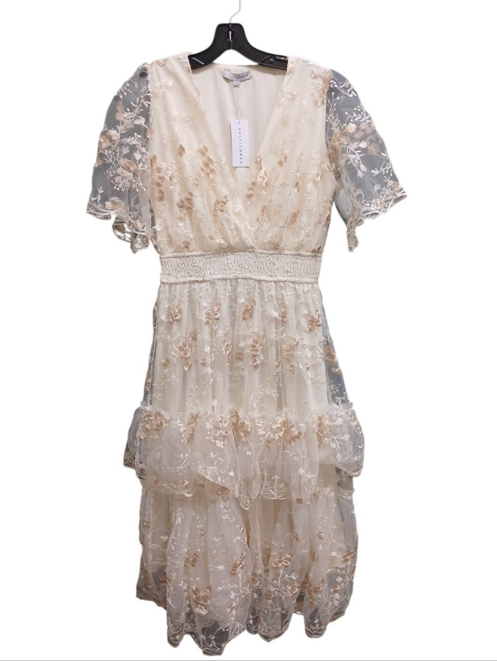 Baltic Born NWT Cream Floral Eleanor Embroidered Midi Dress Size Large